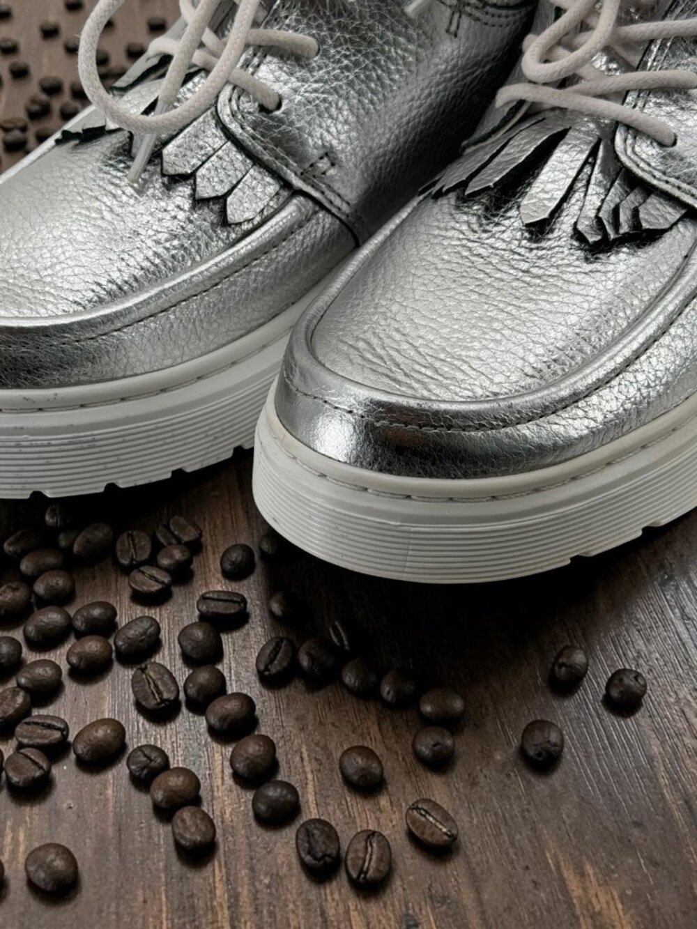Dr. Martens Jemima Silver Metallic Loafer Sneaker 7 - Picture 4 of 6